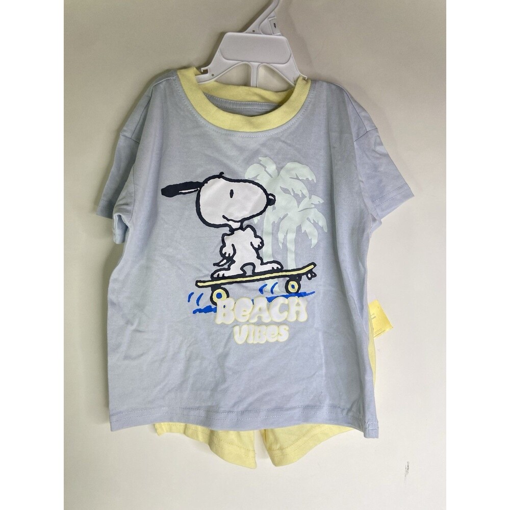 Peanuts Snoopy T-Shirt and Shorts 2 Piece Set Outfit Kids Toddler Boys Size 3T
